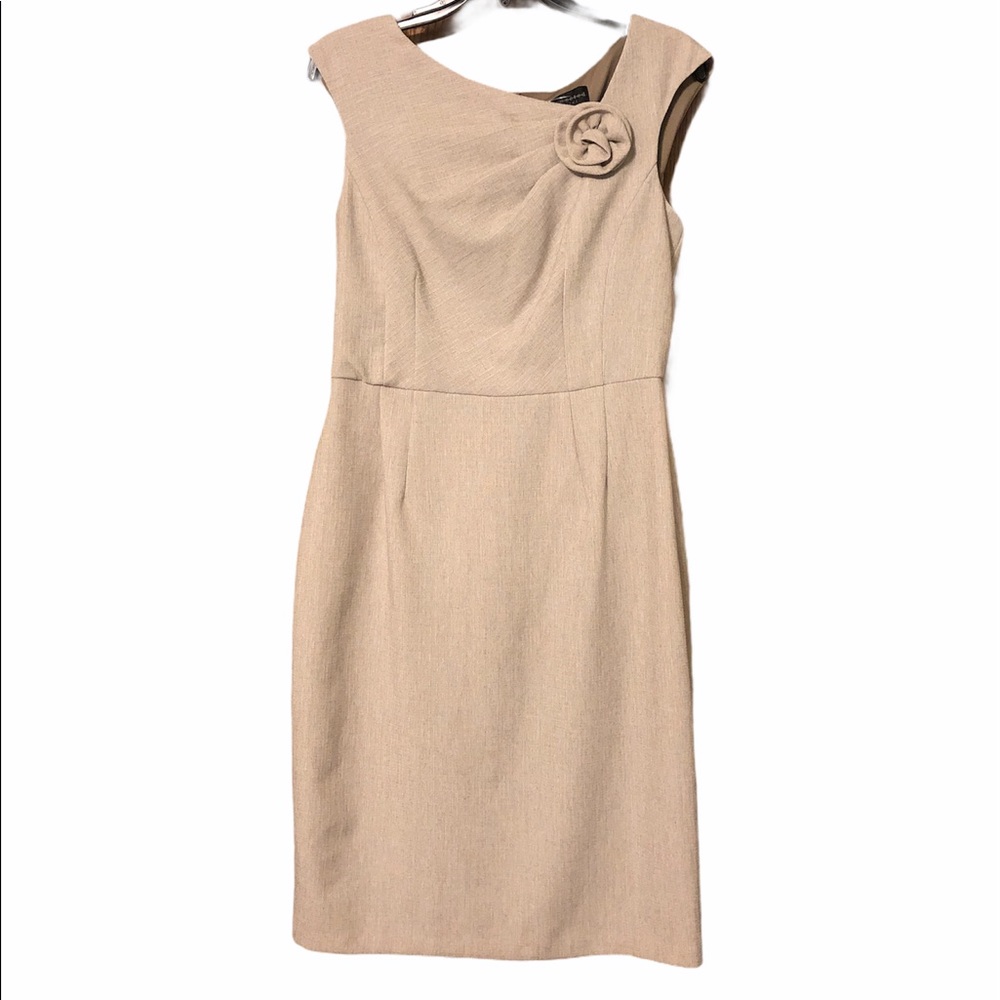 Connected Apparel Pencil Dress Tan 8